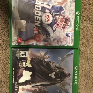 5 Xbox one games Madden 17,16,destiny and 2k 16,18